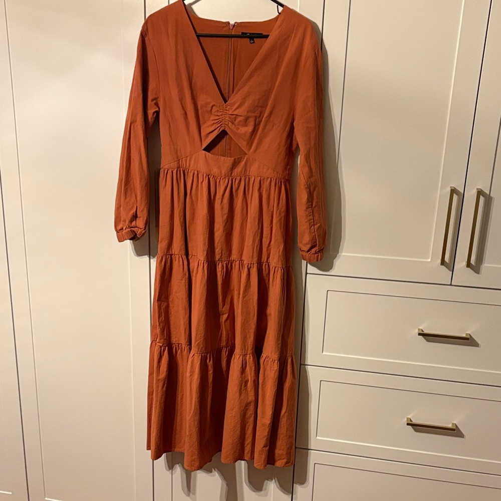 Madewell Rust Orange Midi Dress